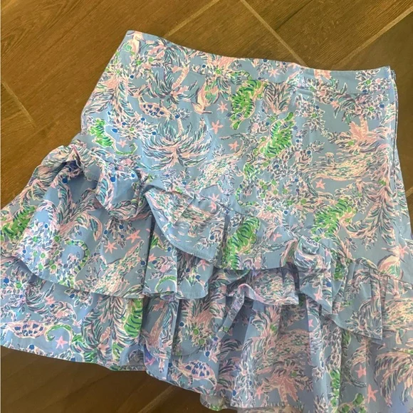 Lilly Pulitzer Pastel Print Ruffled Skirt - Picture 2 of 6